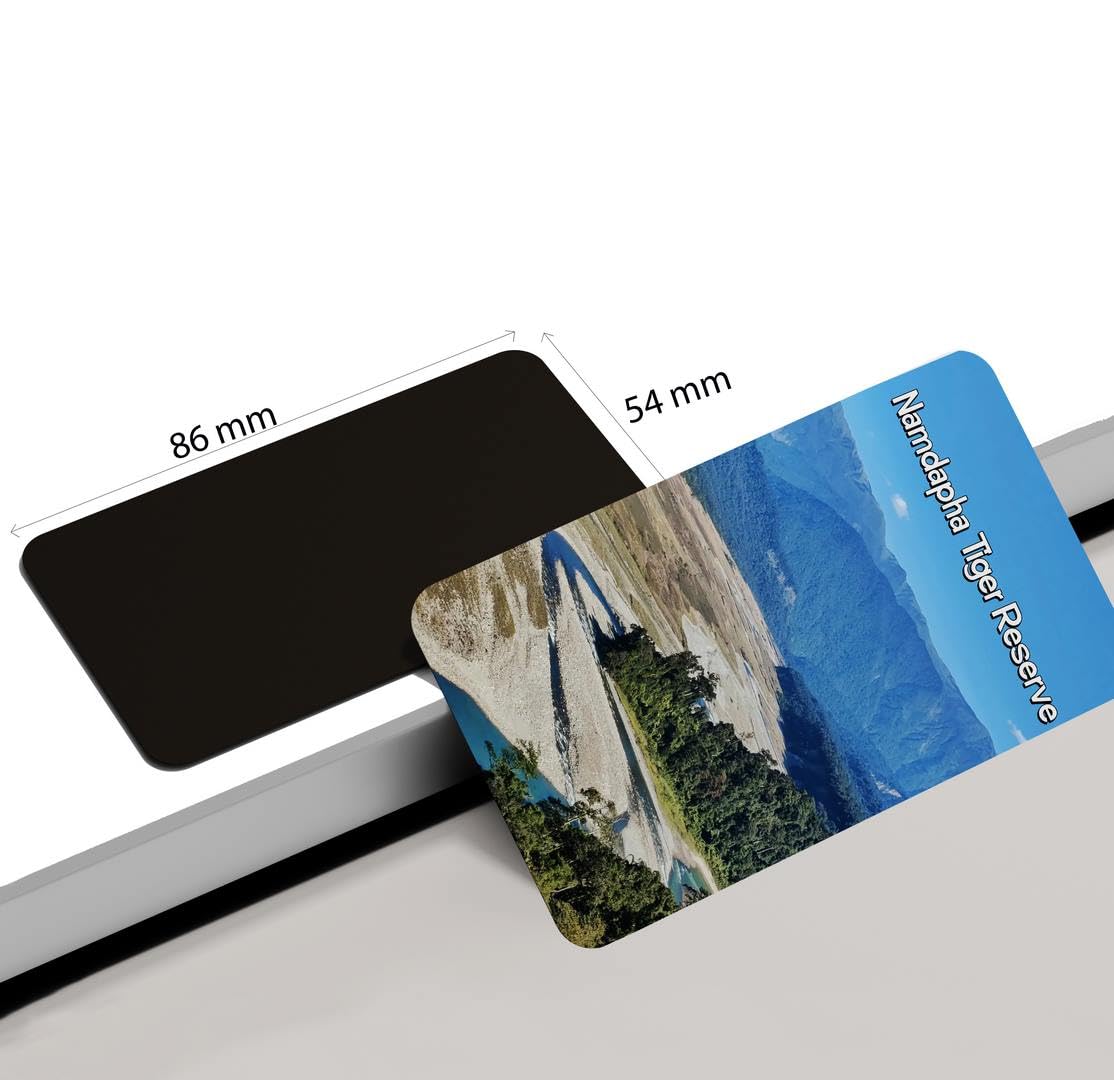 dhcrafts Rectangular Rubber Fridge Magnet / Magnetic Card Multicolor Arunachal Pradesh Namdapha Tiger Reserve Design Pack of 1 (8.6cm x 5.4cm)